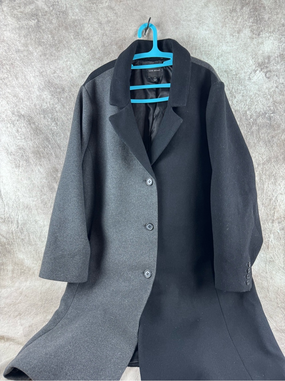 Lane Bryant Two-Tone Black & Gray Long Coat Winter coat  plus size